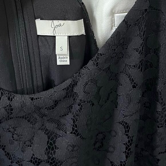 Joie Nanon B Black Lace Dress Fit and Flare Mini Dress S - Picture 6 of 9